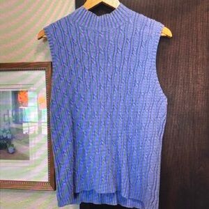 Liz Claiborne Villager Sport Vintage Knit 80-90s Sleeveless Sweater Purple